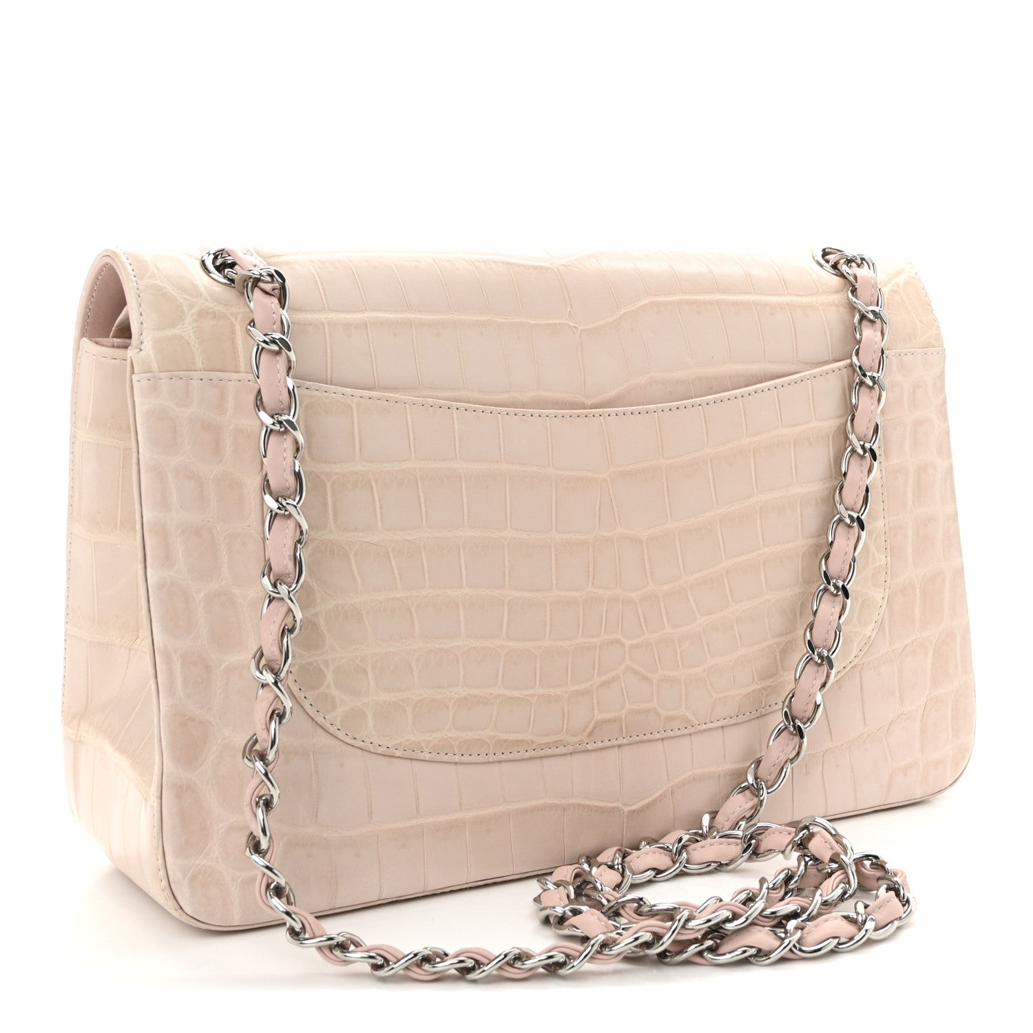 Chanel Alligator Jumbo Double Flap Light Pink 3 of 10