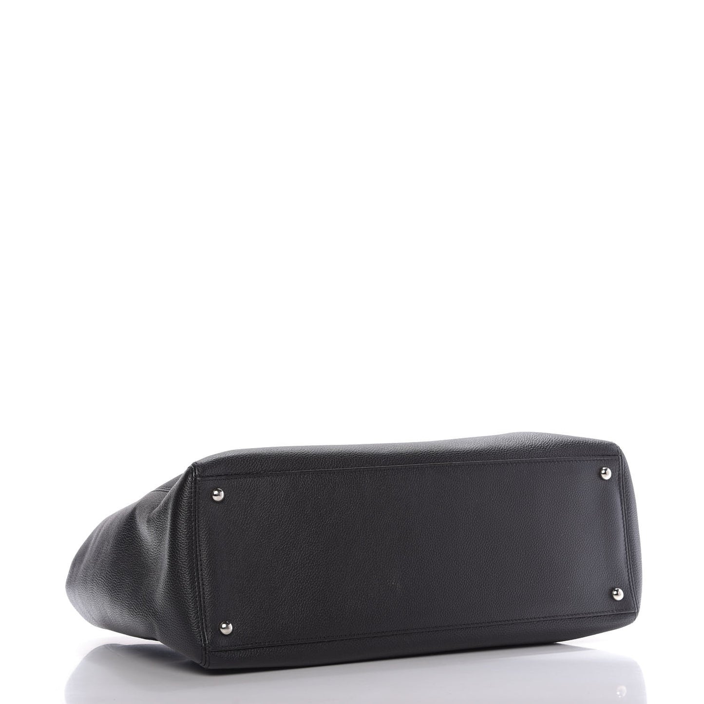 Calfskin Cerf Executive Shopper Tote Black