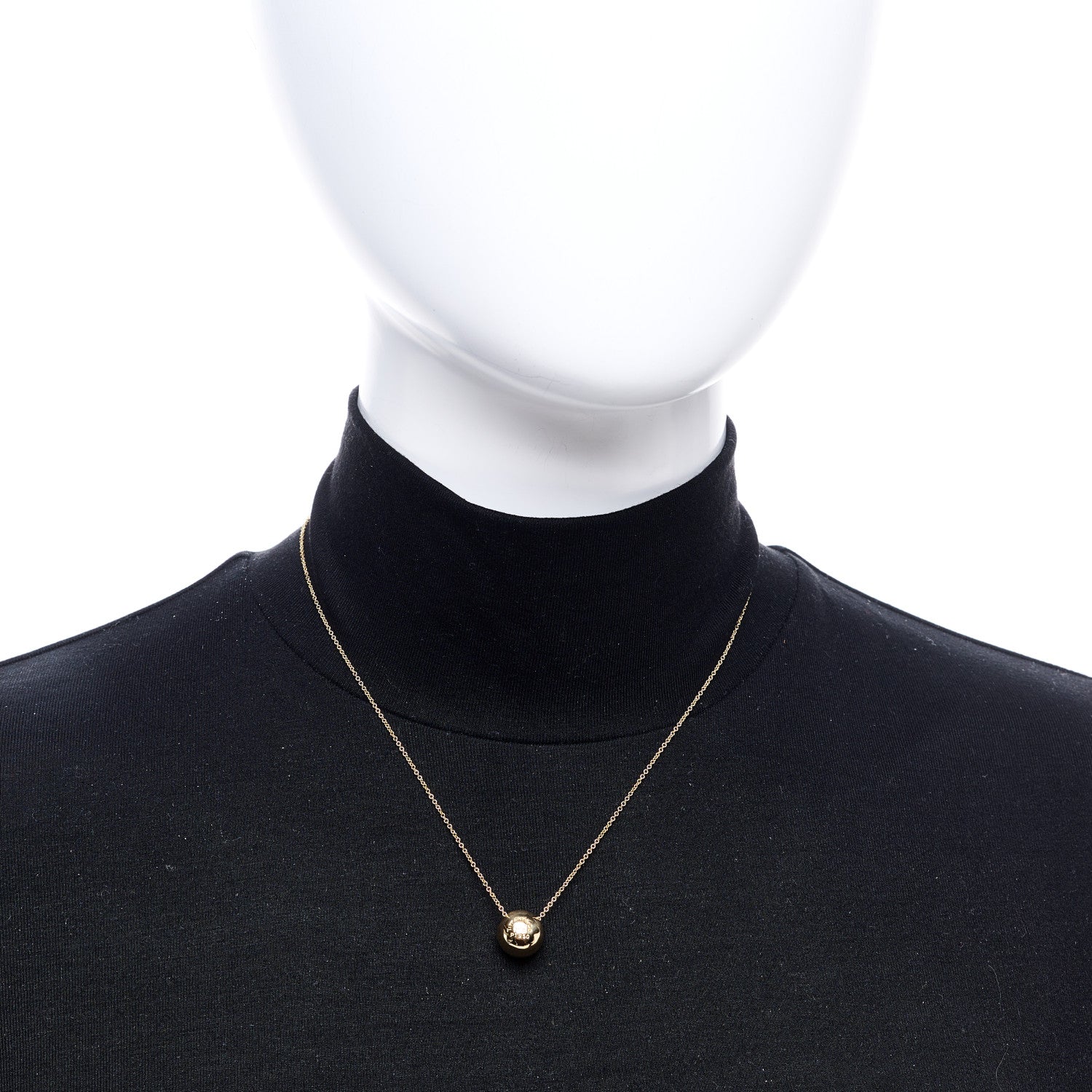 Tiffany 18K Yellow Gold Platinum Diamond Etoile Ball Pendant Necklace 2 of 6