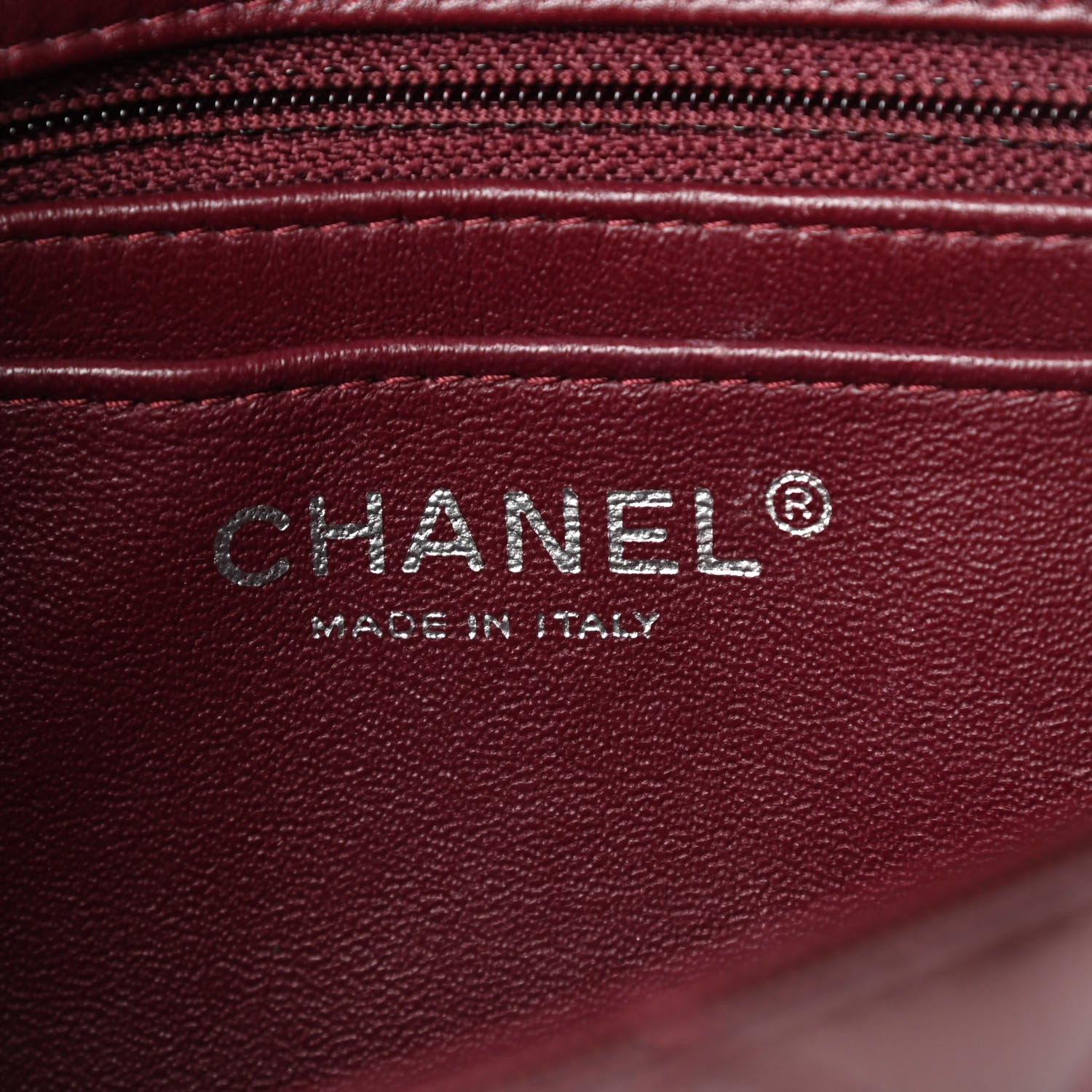Chanel Striated Patent Quilted Mini Rectangular Flap Burgundy 6 of 14