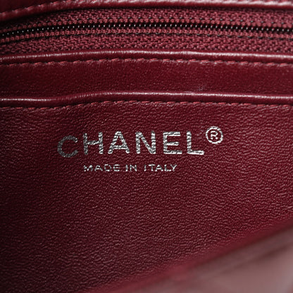 Chanel Striated Patent Quilted Mini Rectangular Flap Burgundy 6 of 14
