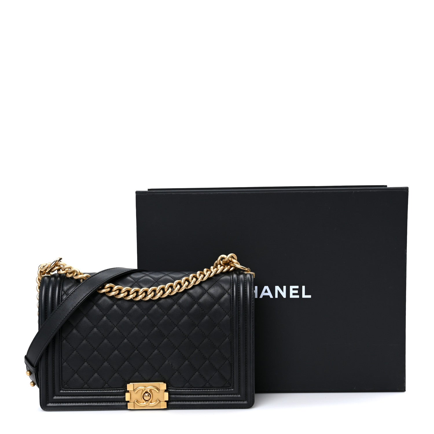 Chanel Calfskin Quilted New Medium Boy Flap Black 10 of 10
