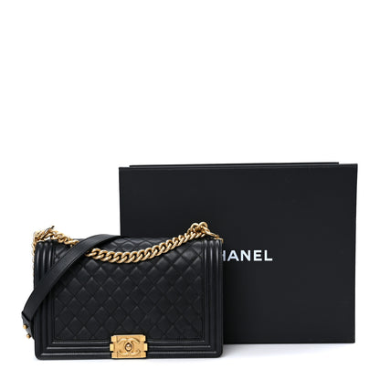 Chanel Calfskin Quilted New Medium Boy Flap Black 10 of 10