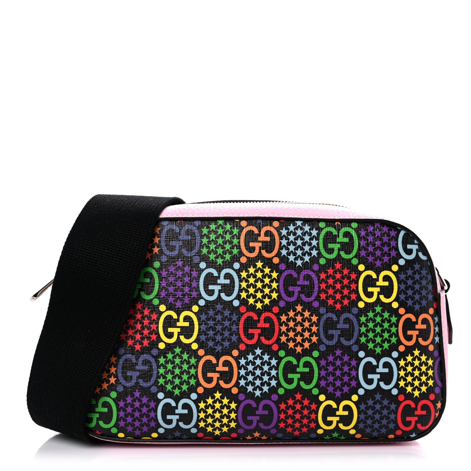 Gucci GG Supreme Monogram Psychedelic Shoulder Bag Black Multicolor Sugar Pink 1 of 9