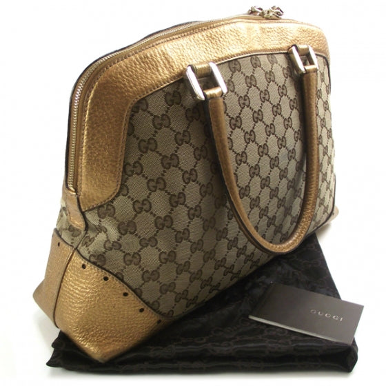 Gucci Monogram Large Punch Tote Bronze 3 of 11