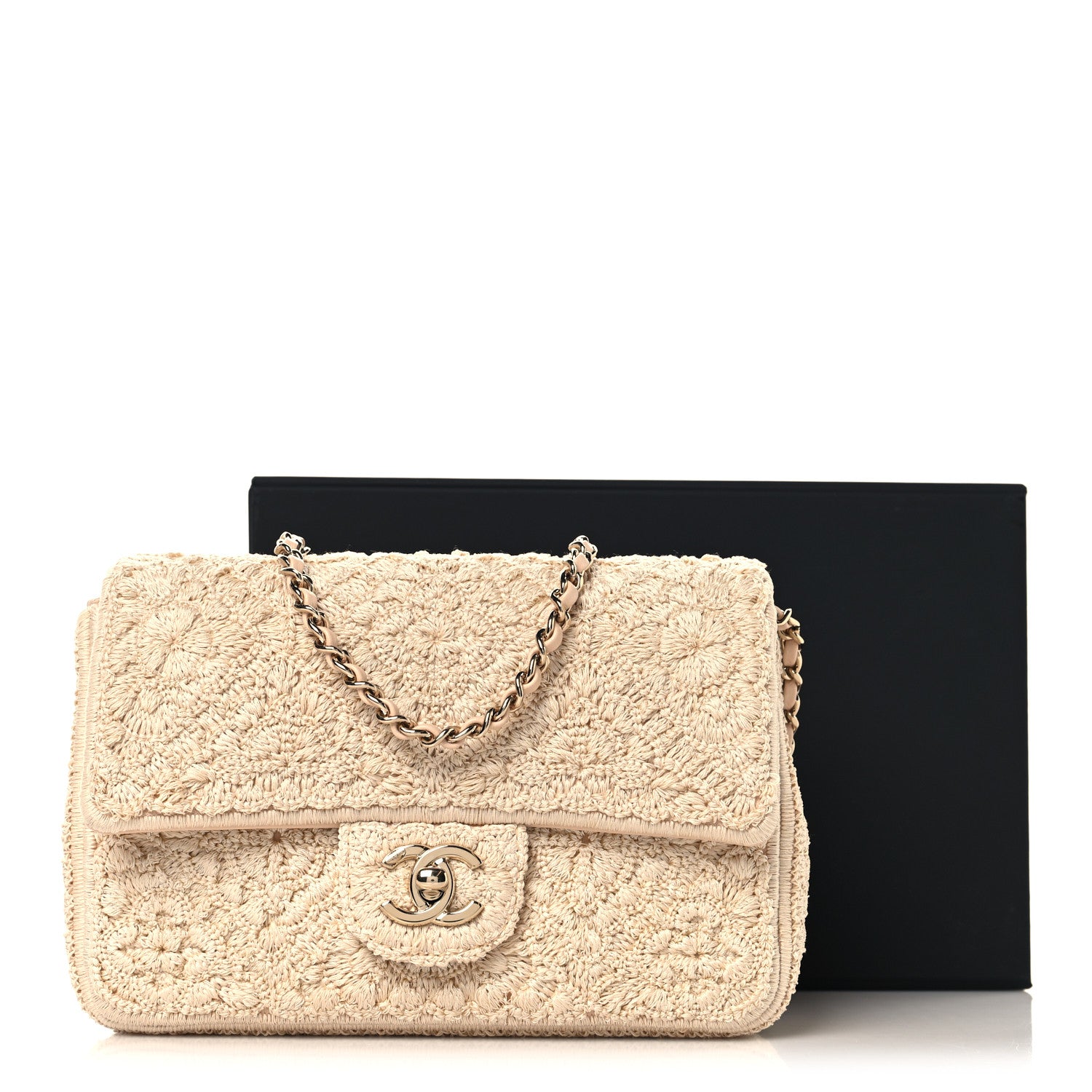 Chanel Crochet Embroidered Mini Rectangular Flap Beige 11 of 11