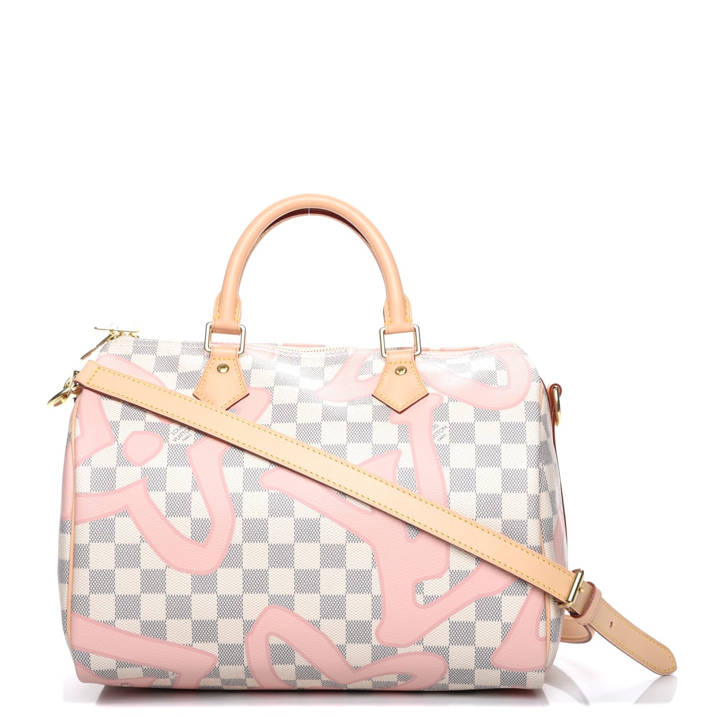 Damier Azur Tahitienne Speedy Bandouliere 30 Rose Ballerine