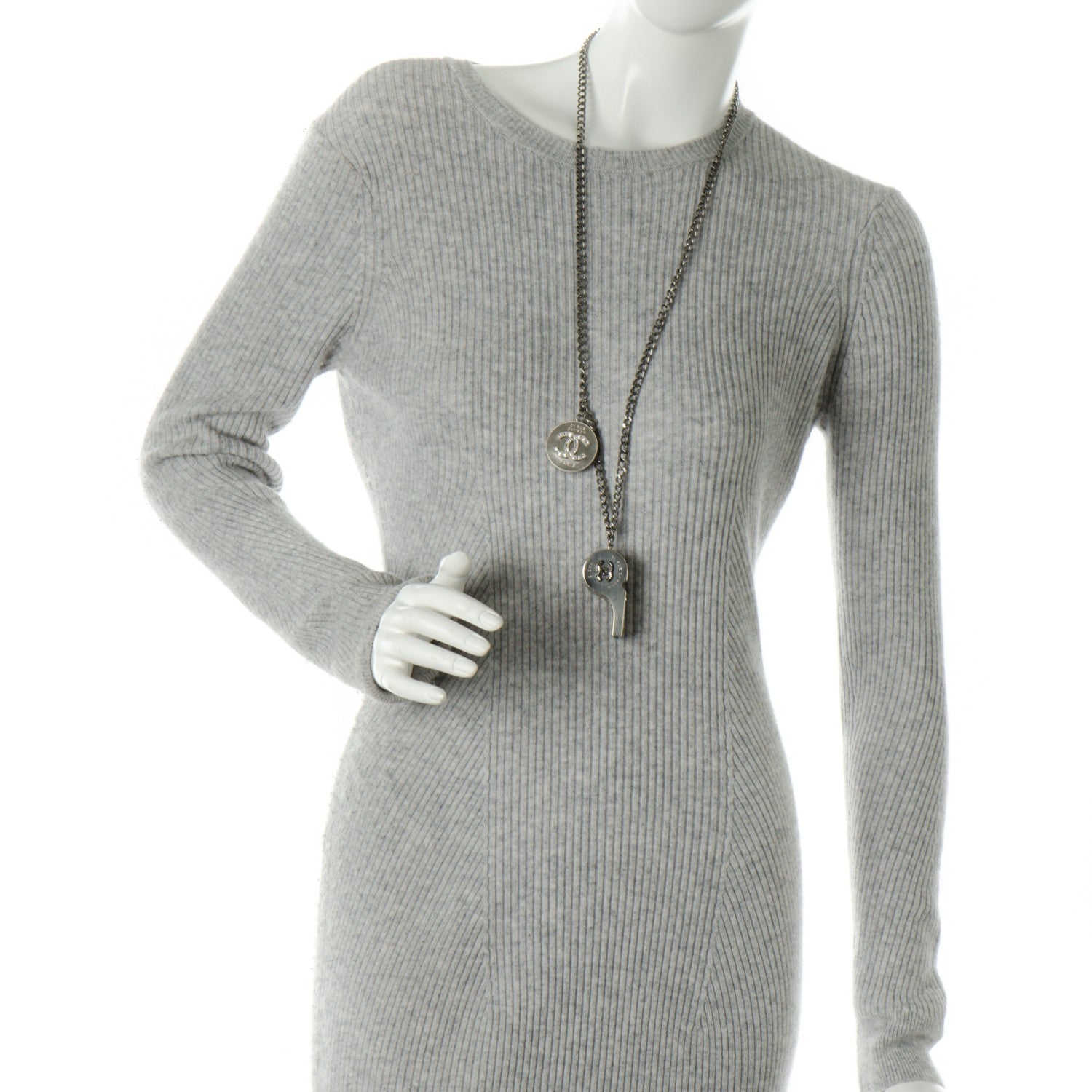 Chanel Crystal CC Whistle Pendant Necklace 2 of 6