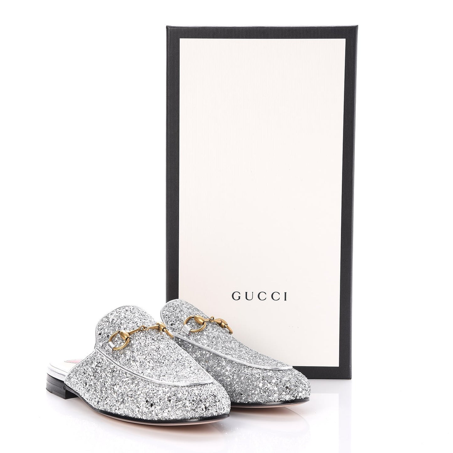 Glitter Princetown Slippers 36.5 Silver