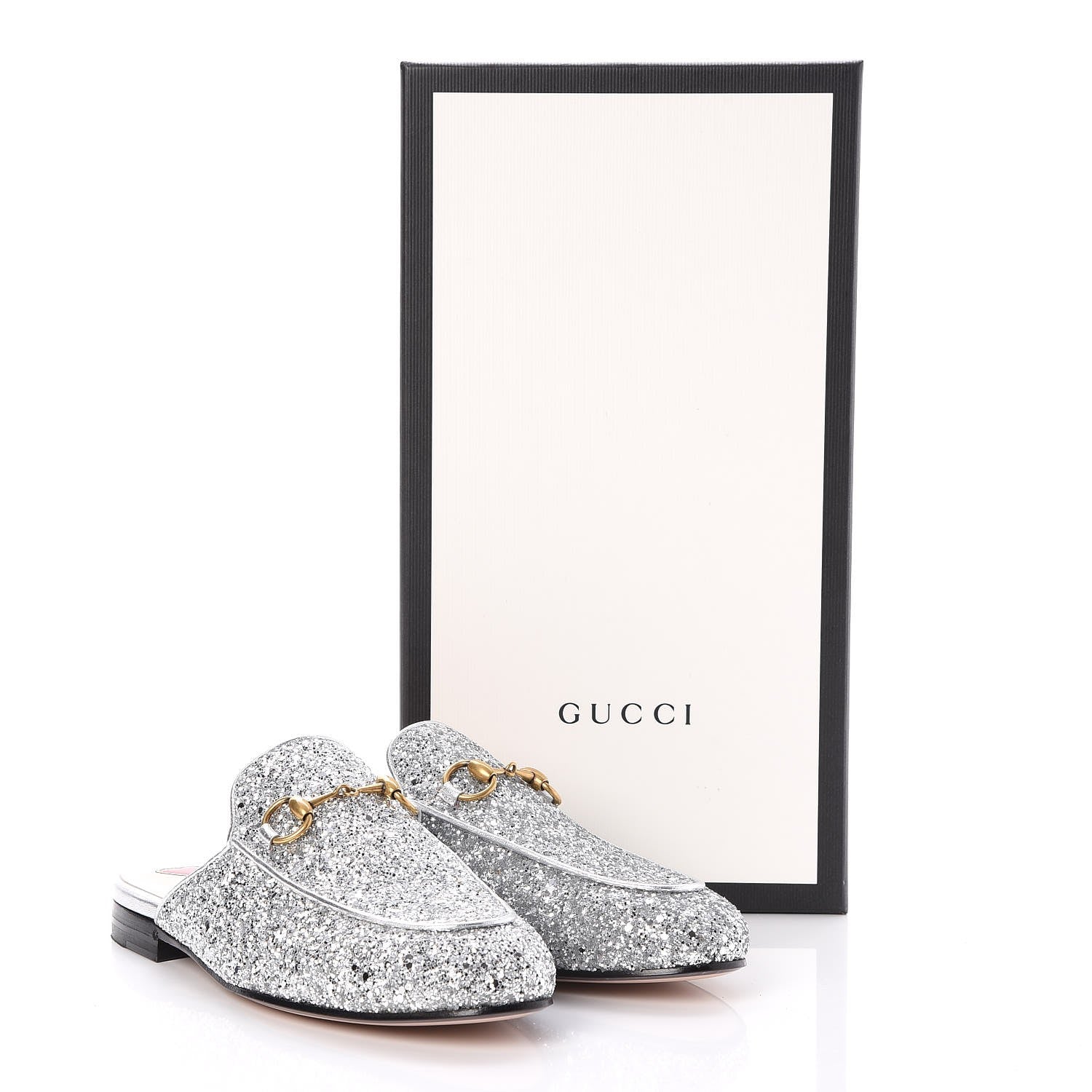 Gucci Glitter Princetown Slippers 36.5 Silver 9 of 9