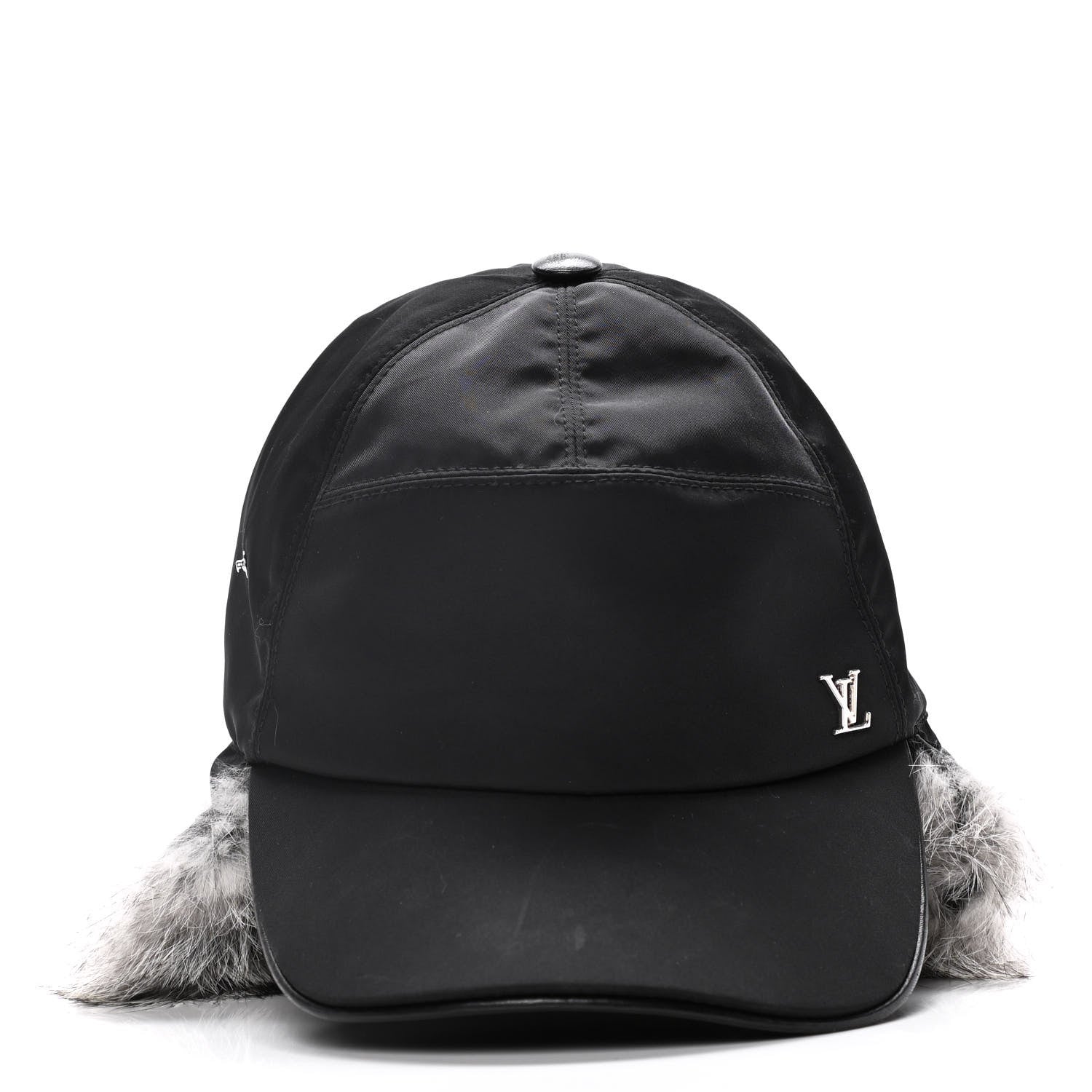 Louis Vuitton Nylon Rabbit Fur Wilderness Chapka Hat Grey 3 of 10
