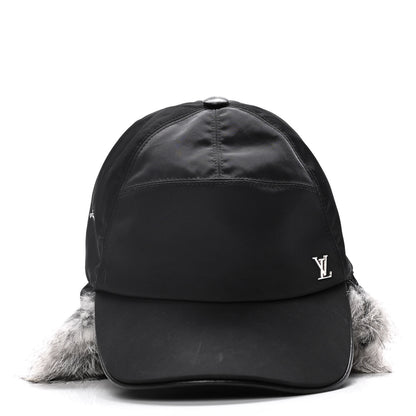 Louis Vuitton Nylon Rabbit Fur Wilderness Chapka Hat Grey 3 of 10