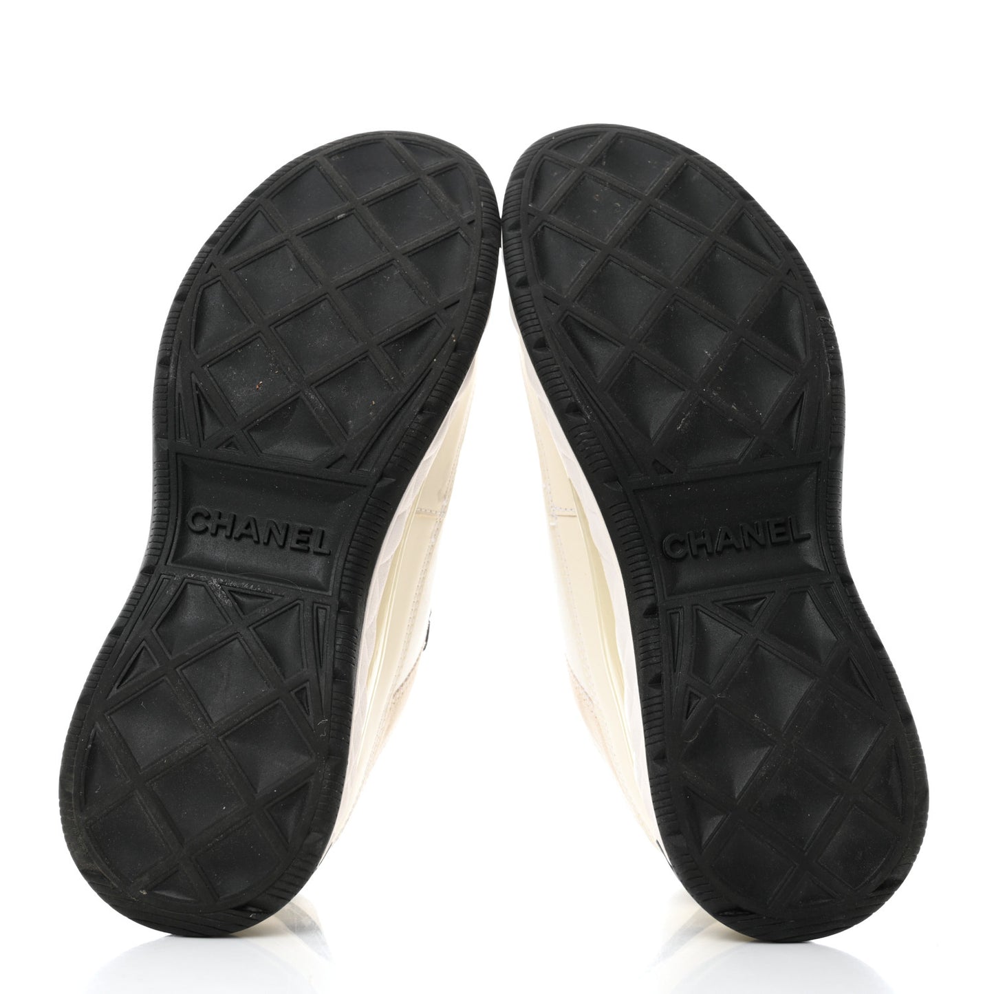 Velvet Calfskin Mixed Fibers CC Sneakers 39 Ivory Black