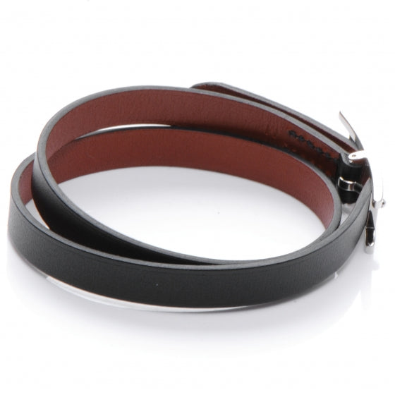 Hermes Chamonix Hapi 3 MM Triple Tour Wrap Bracelet MM Black 3 of 6