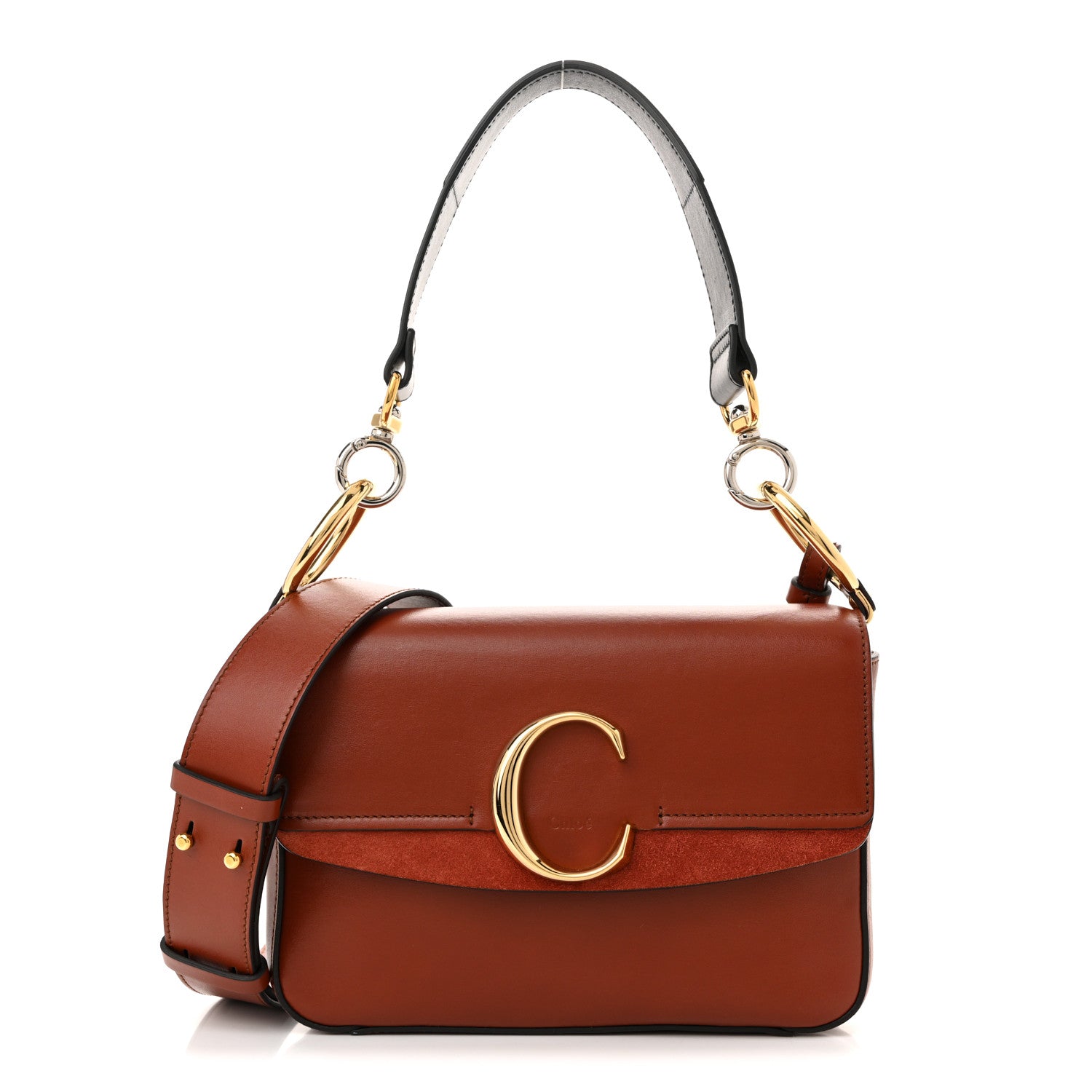 Chloe Calfskin Small C Double Carry Sepia Brown 1 of 12