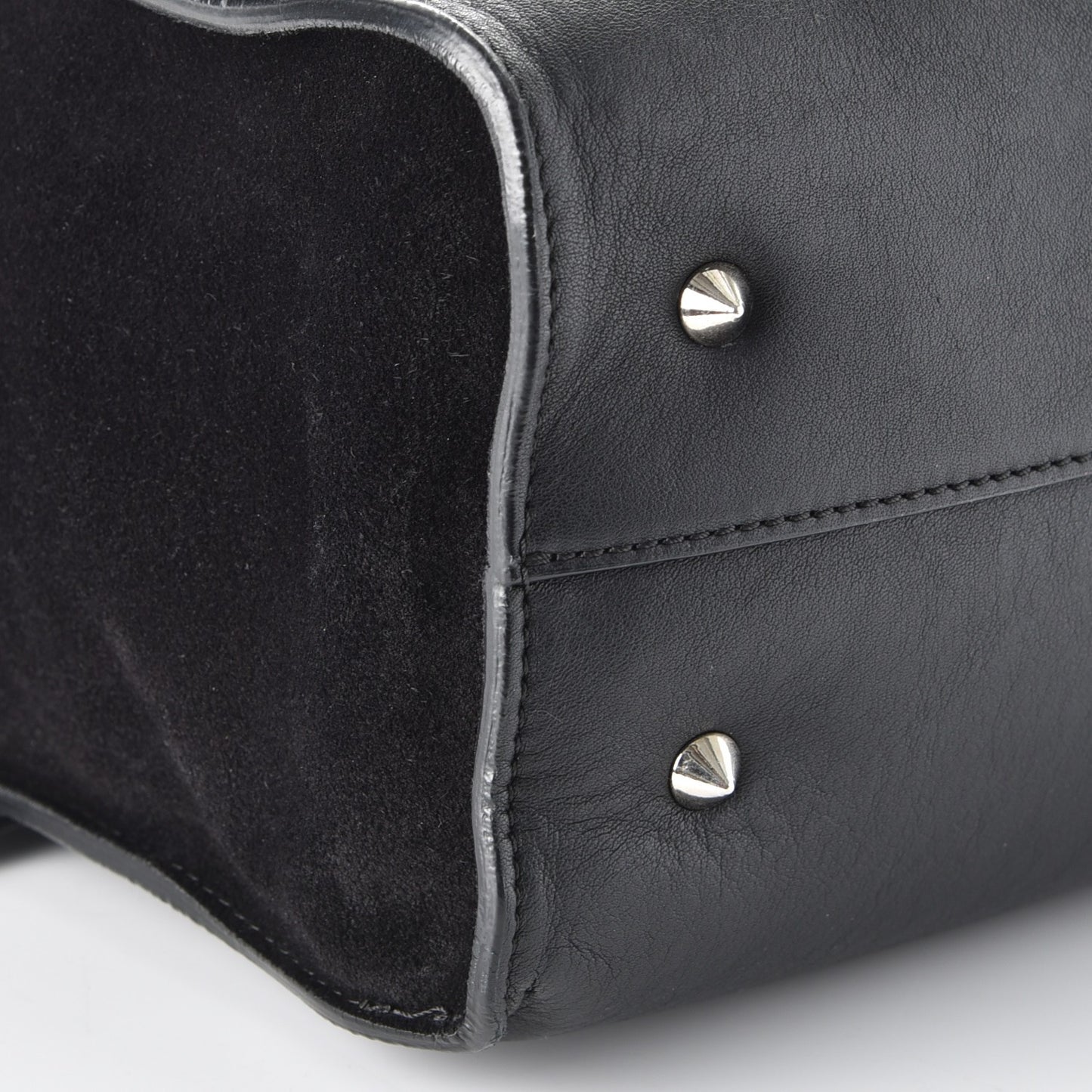 Calfskin Crocodile Embossed Medium Shark Lock Satchel Black