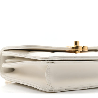 Chanel Shiny Calfskin Quilted Mini Metal Top Handle Flap White 9 of 11