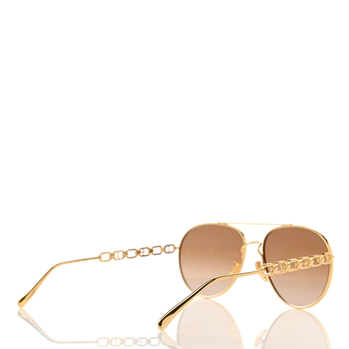 Metal My LV Chain Pilot Sunglasses Z1539E Gold