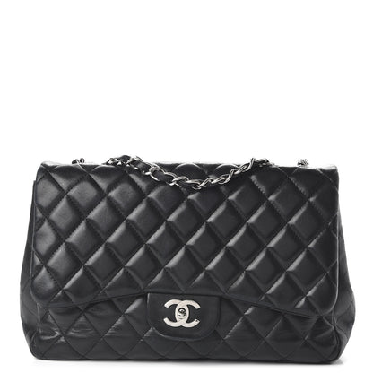 Chanel Lambskin Quilted Jumbo Single Flap Black 1 of 11