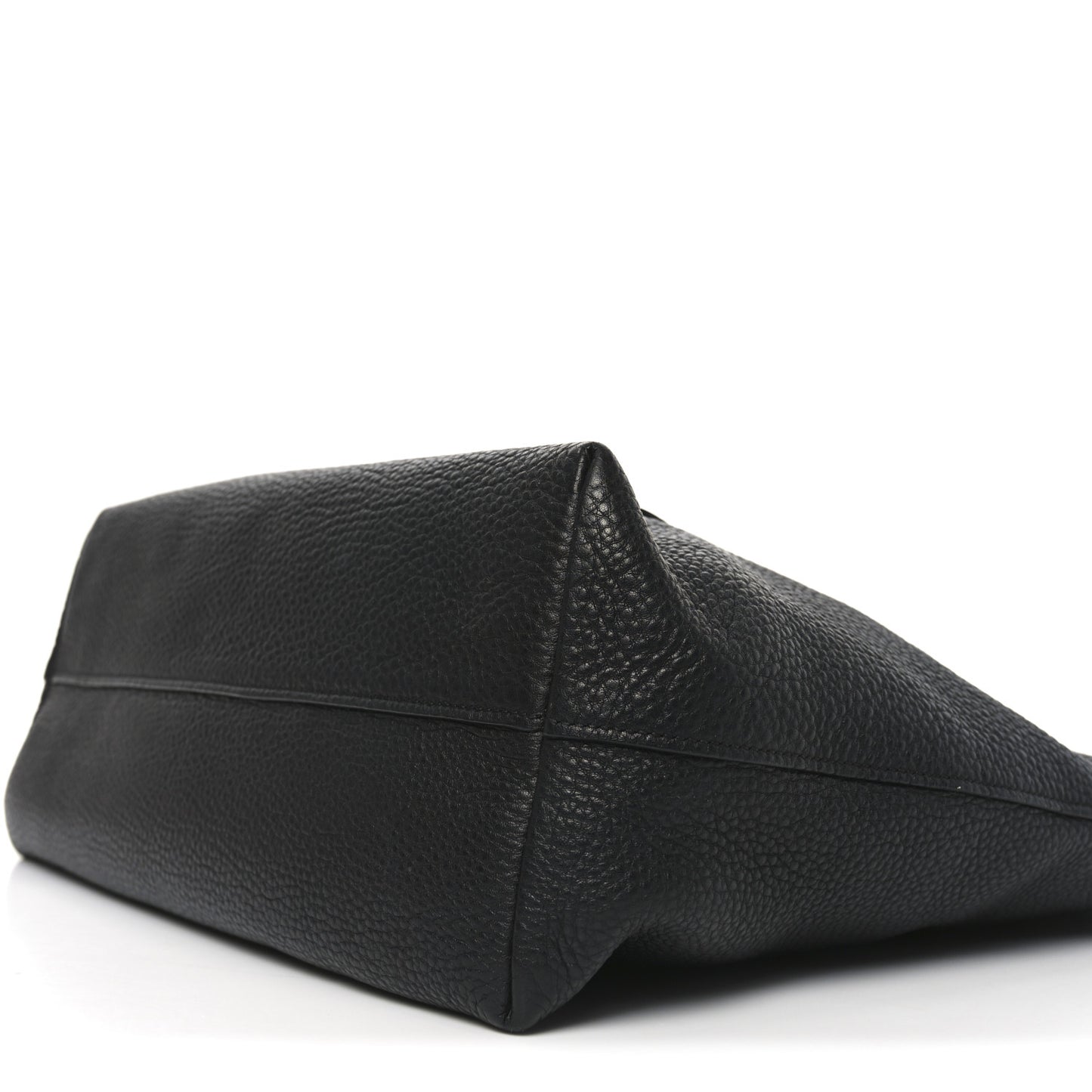 Vitello Daino Pocket Shopping Tote Black