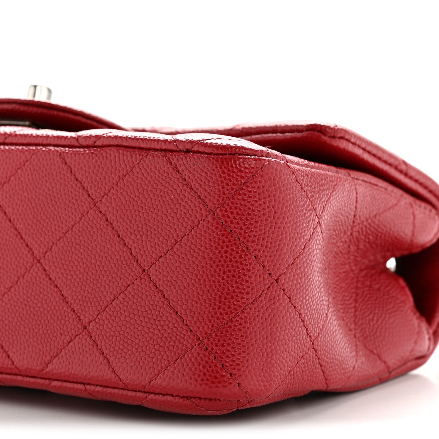 Chanel Caviar Quilted Mini Rectangular Flap Dark Red 10 of 13