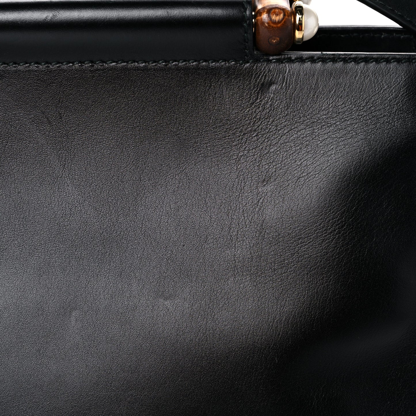 Nappa Bamboo Small Nymphaea Top Handle Bag Black