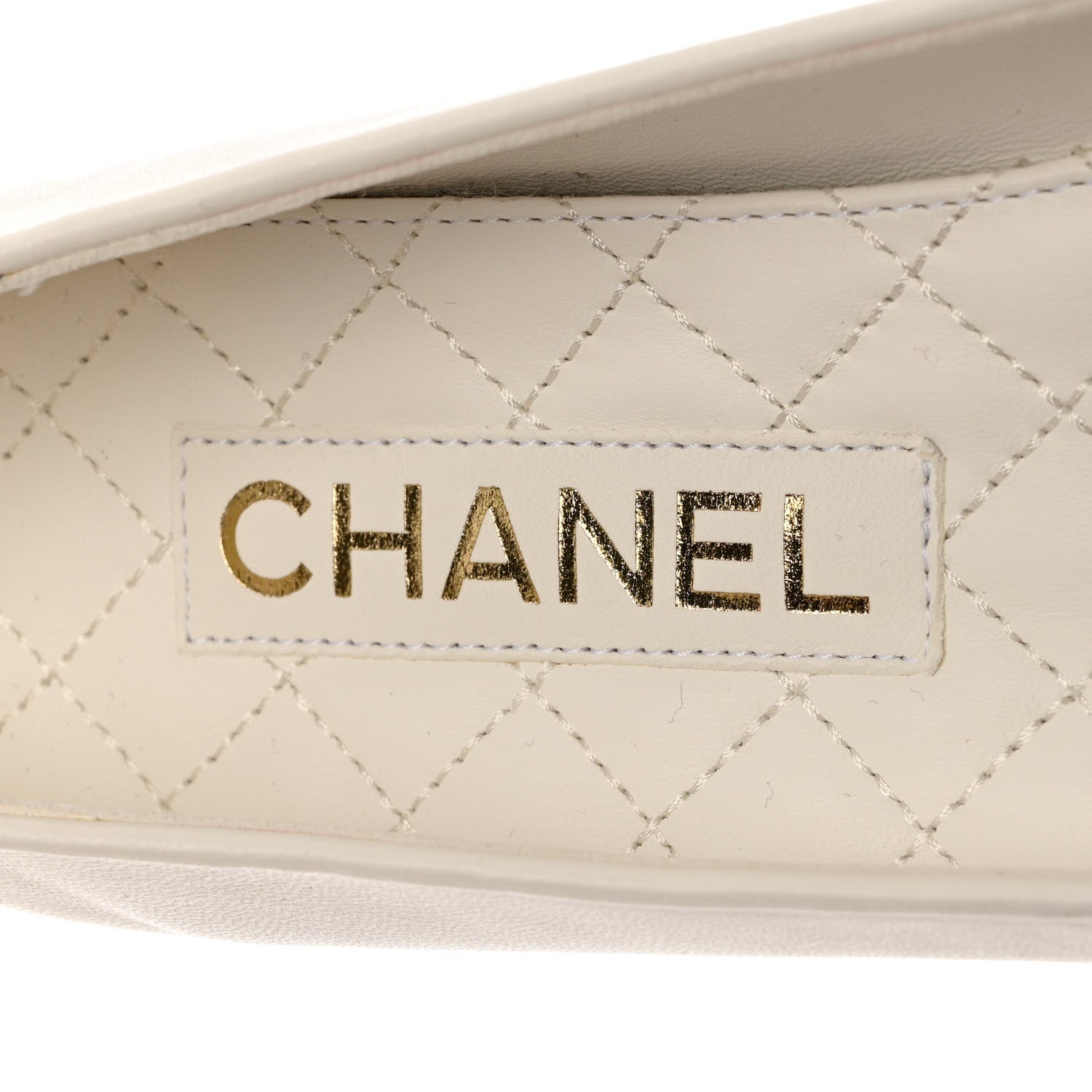 Chanel Lambskin Patent Calfskin Cap Toe Ankle Chain Ballerina Flats 38 White Black 7 of 10
