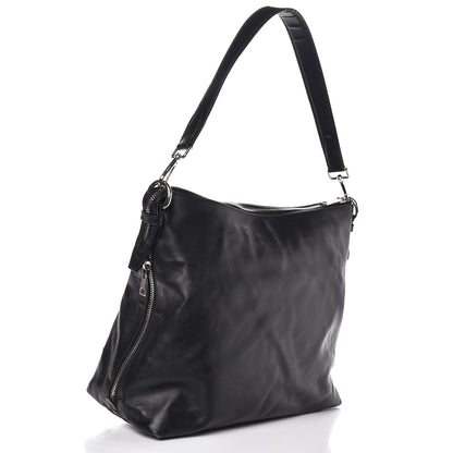 Prada Soft Calf Side Zip Hobo Black 3 of 12