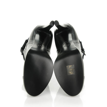 Chanel Calfskin Buckle Short Boots 36 Black 5 of 7
