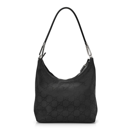 Gucci Monogram GG Clasp Hobo Black Black 1 of 9