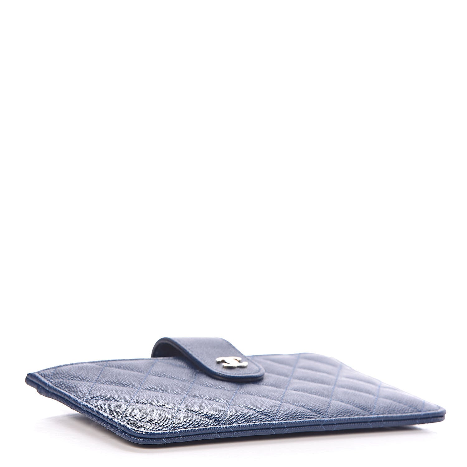 Chanel Iridescent Caviar Quilted Classic Strap Pouch Navy 5 of 10