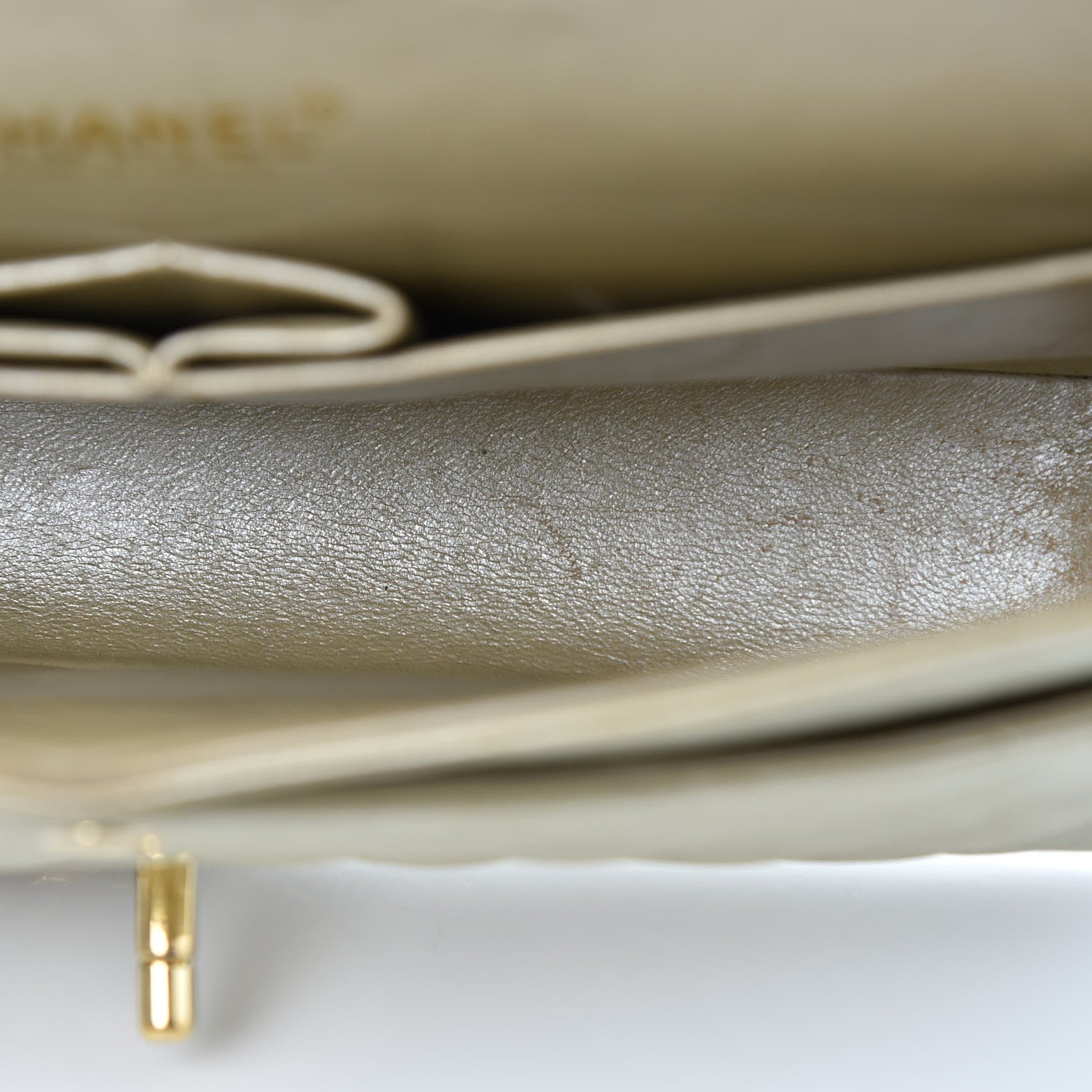 Chanel Metallic Lambskin Quilted Medium Double Flap Light Gold 12 of 22