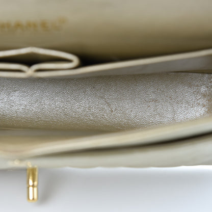 Chanel Metallic Lambskin Quilted Medium Double Flap Light Gold 12 of 22