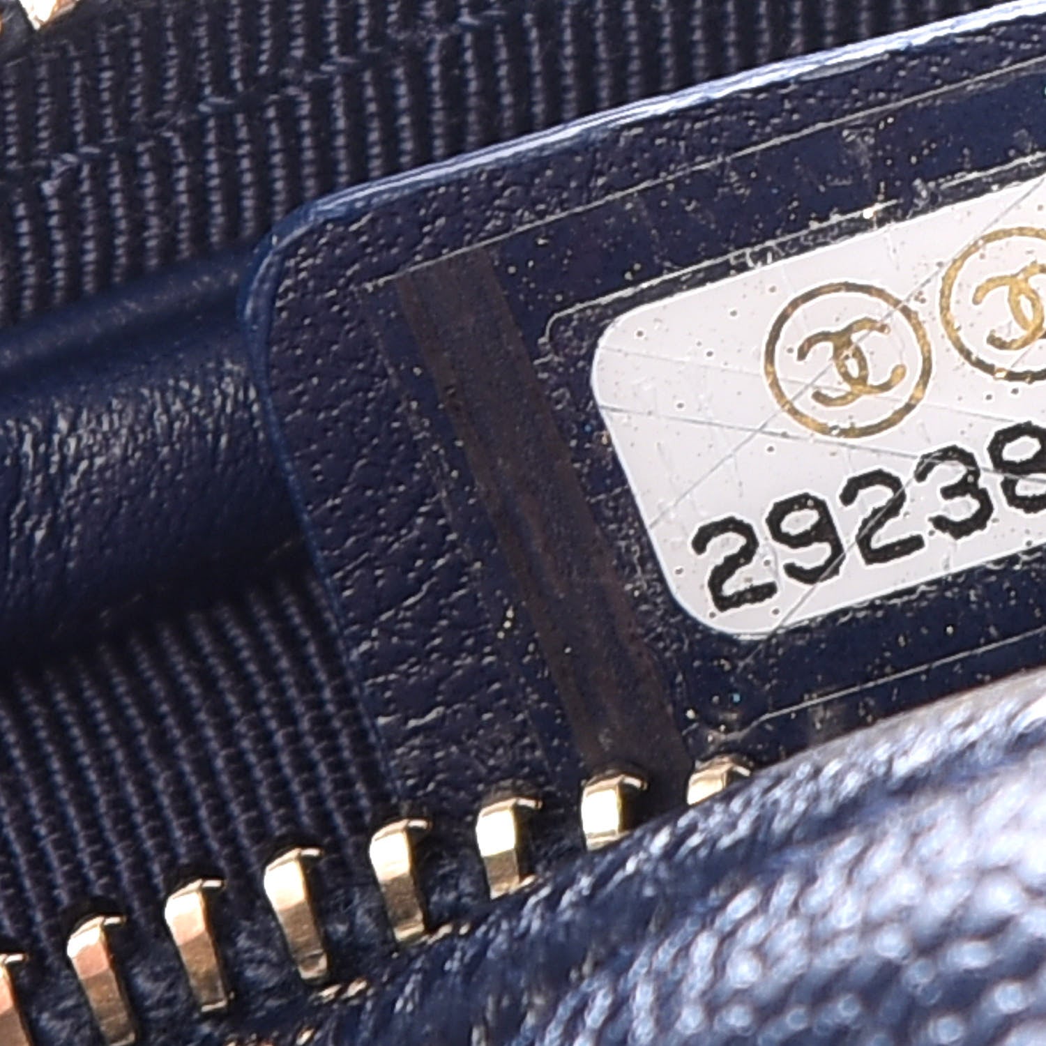 Chanel Caviar Quilted Zip Around Classic Coin Purse Navy Blue 7 of 8