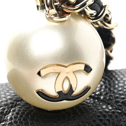 Chanel Caviar Quilted Mini Pearl On Top Coin Purse With Chain Black 12 of 14