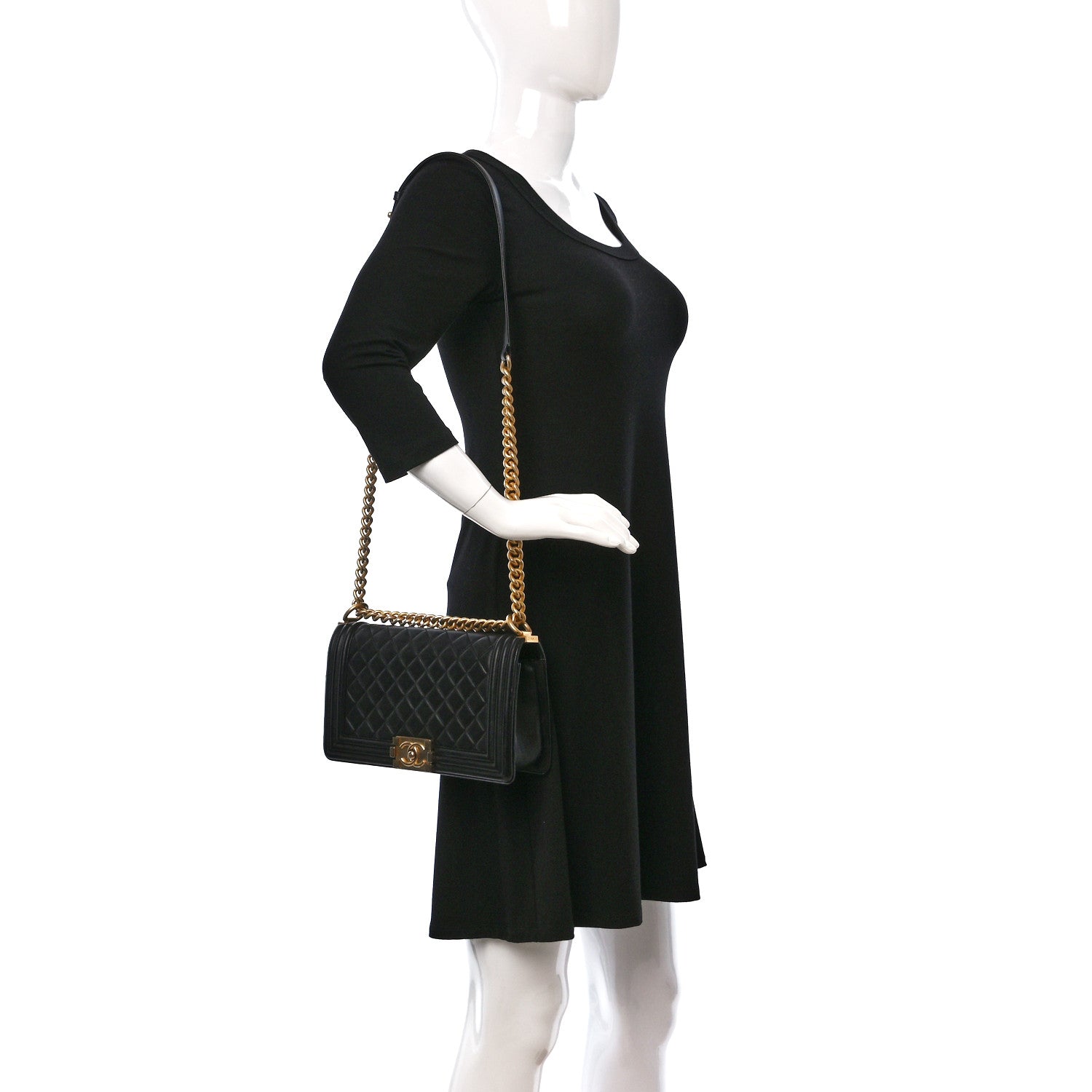 Chanel Lambskin Quilted Medium Boy Flap Black 2 of 17