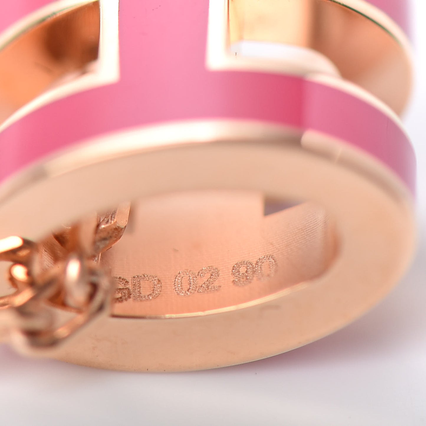 Lacquered Rose Gold Mini Pop H Pendant Necklace Rose Extreme