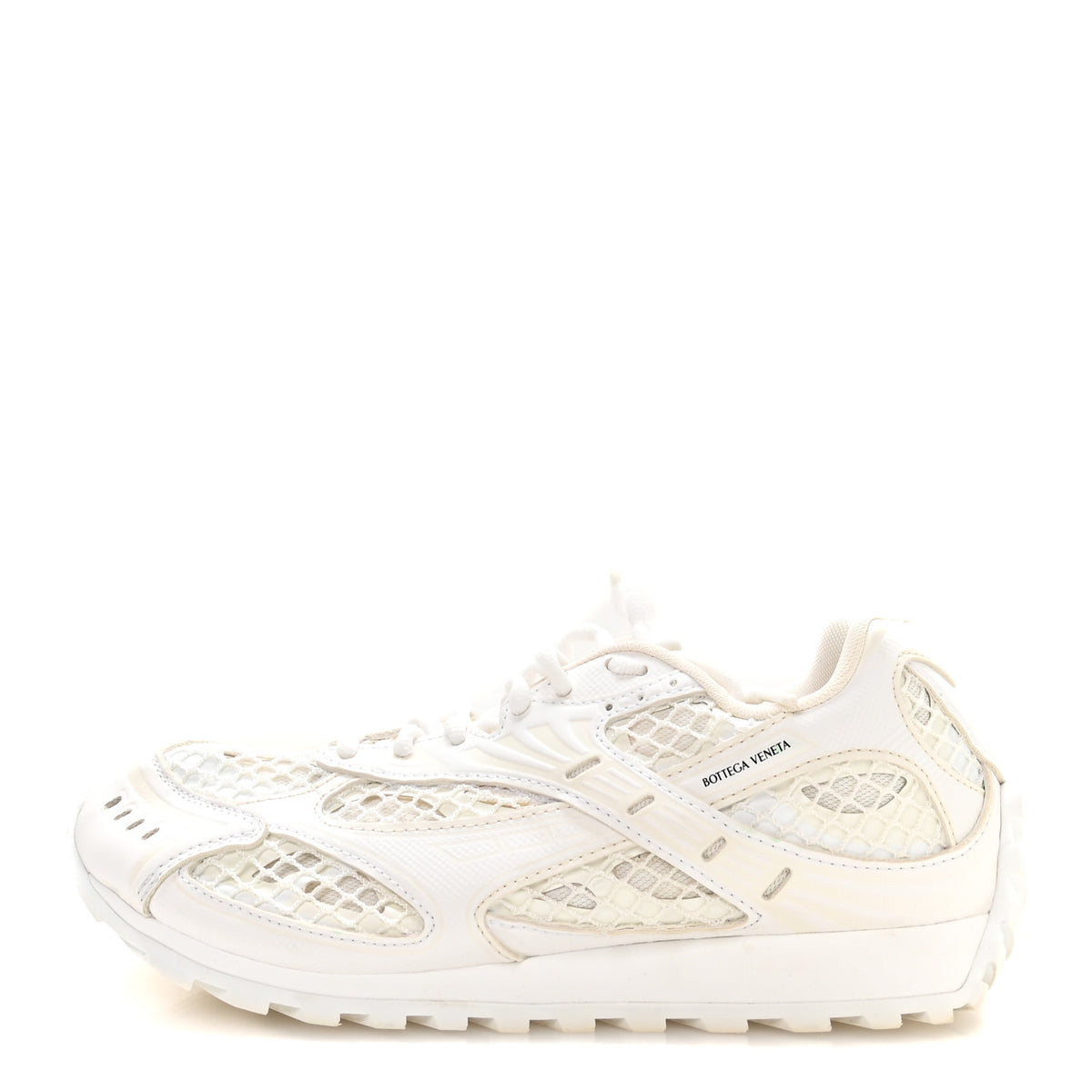 Bottega Veneta Calfskin Fishnet Fabric Orbit Sneakers 38 White 1 of 10