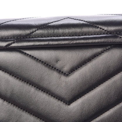 Saint Laurent Calfskin Y Quilted Monogram Toy Loulou Crossbody Bag Black 11 of 13