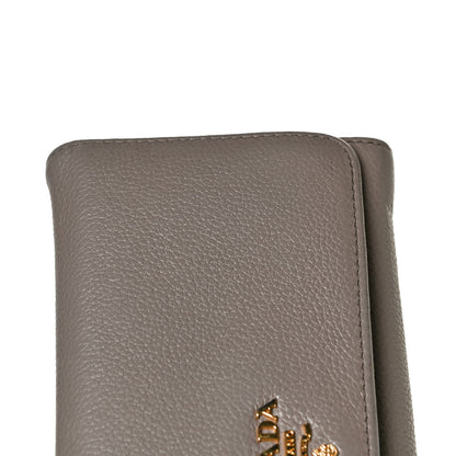 Prada Vitello Daino Metal Continental Flap Wallet Argilla 11 of 14
