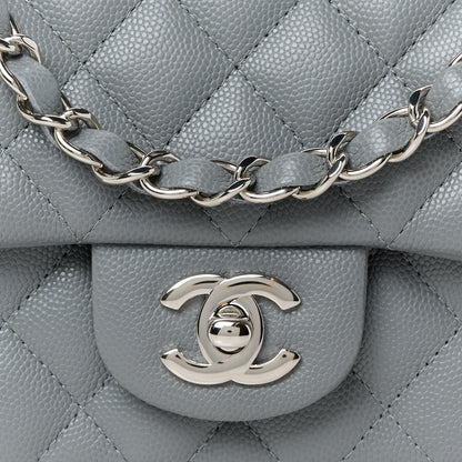 Chanel Caviar Quilted Mini Rectangular Flap Grey 9 of 11