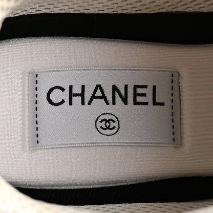 Chanel Calfskin Suede Crystal Womens CC Sneakers 38.5 White 6 of 8