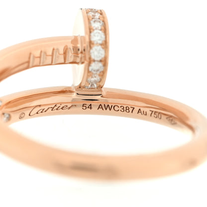 Cartier 18K Pink Gold Diamond Juste Un Clou Ring 54 6.75 4 of 6