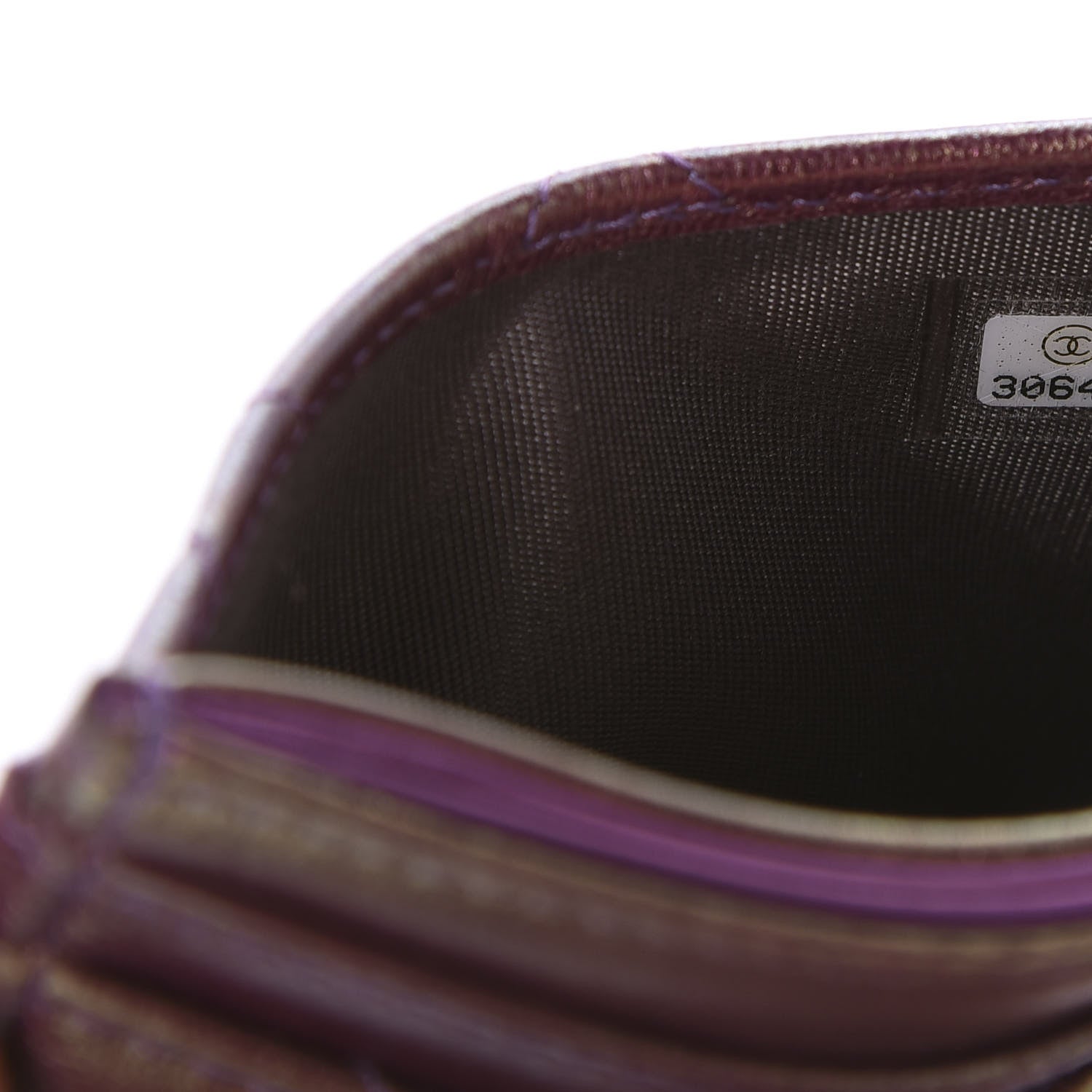Chanel Iridescent Lambskin Quilted Card Holder Purple 8 of 9