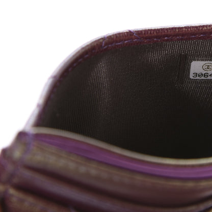 Chanel Iridescent Lambskin Quilted Card Holder Purple 8 of 9