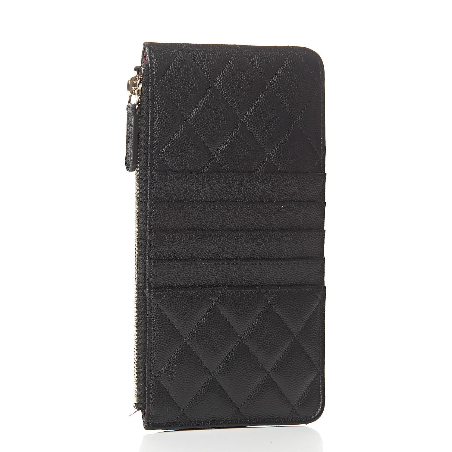 Chanel Caviar Quilted Classic Flat Wallet Pouch Black 3 of 8