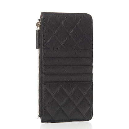 Chanel Caviar Quilted Classic Flat Wallet Pouch Black 3 of 8