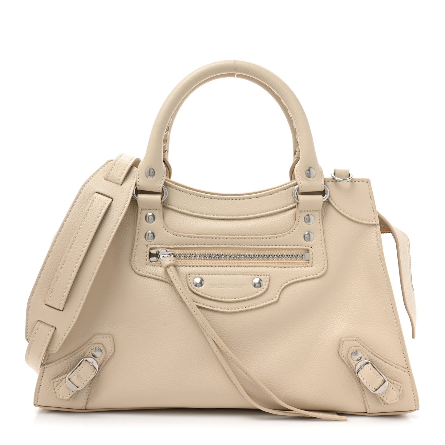 Grained Calfskin Neo Classic Silver Hardware S City Cream