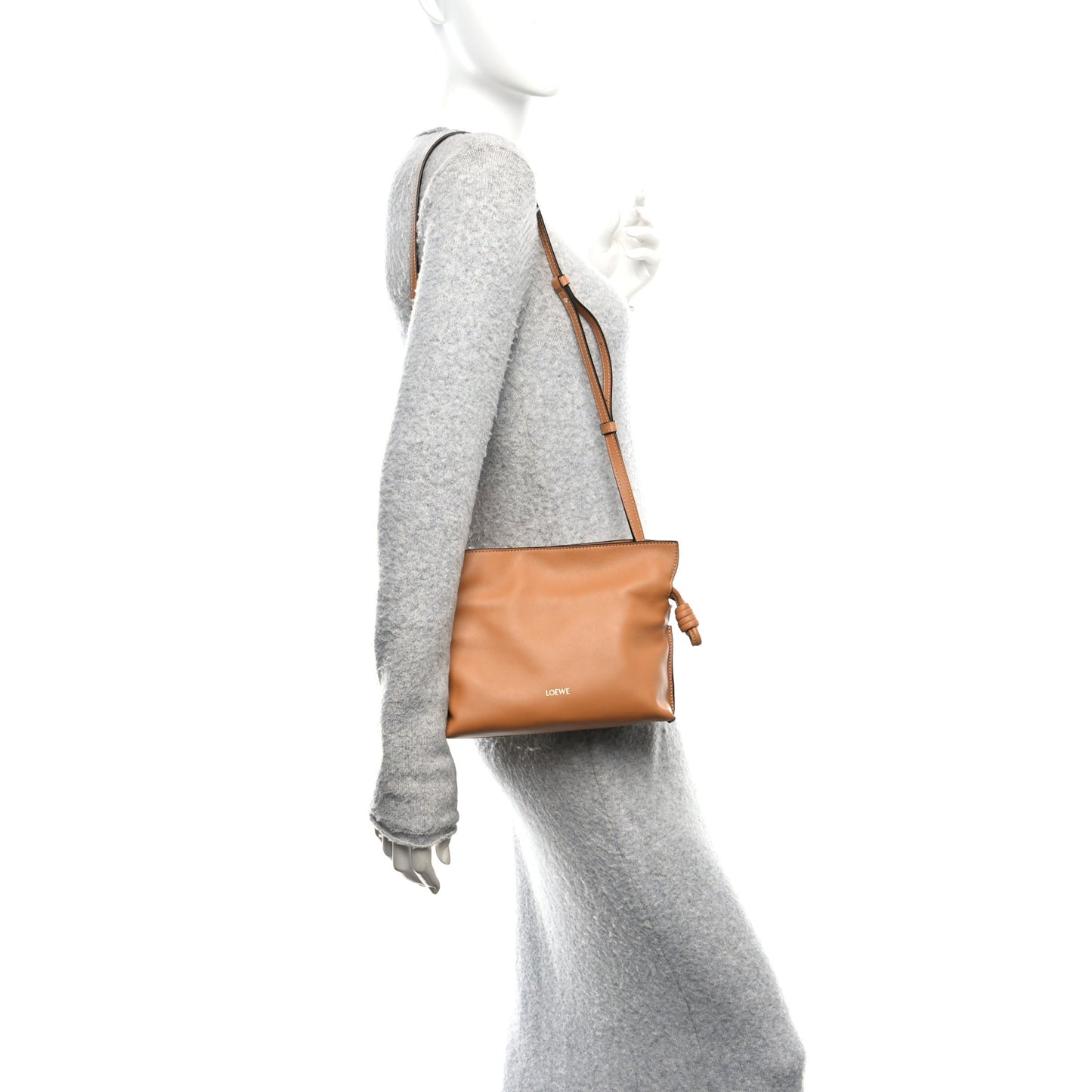 Calfskin Mini Flamenco Knot Clutch Warm Desert