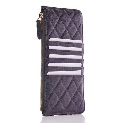 Chanel Iridescent Caviar Quilted Classic Flat Wallet Pouch Black 3 of 8